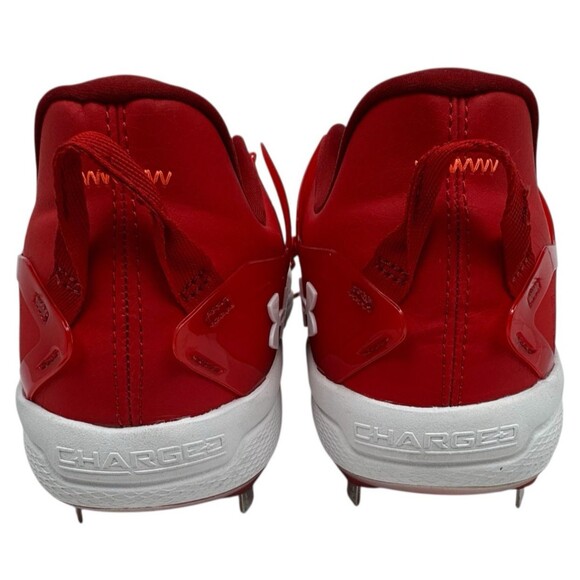 Under Armour Mens Size 15 Red & White Yard Low MT TPU Baseball Cleats Athletic - Picture 4 of 8